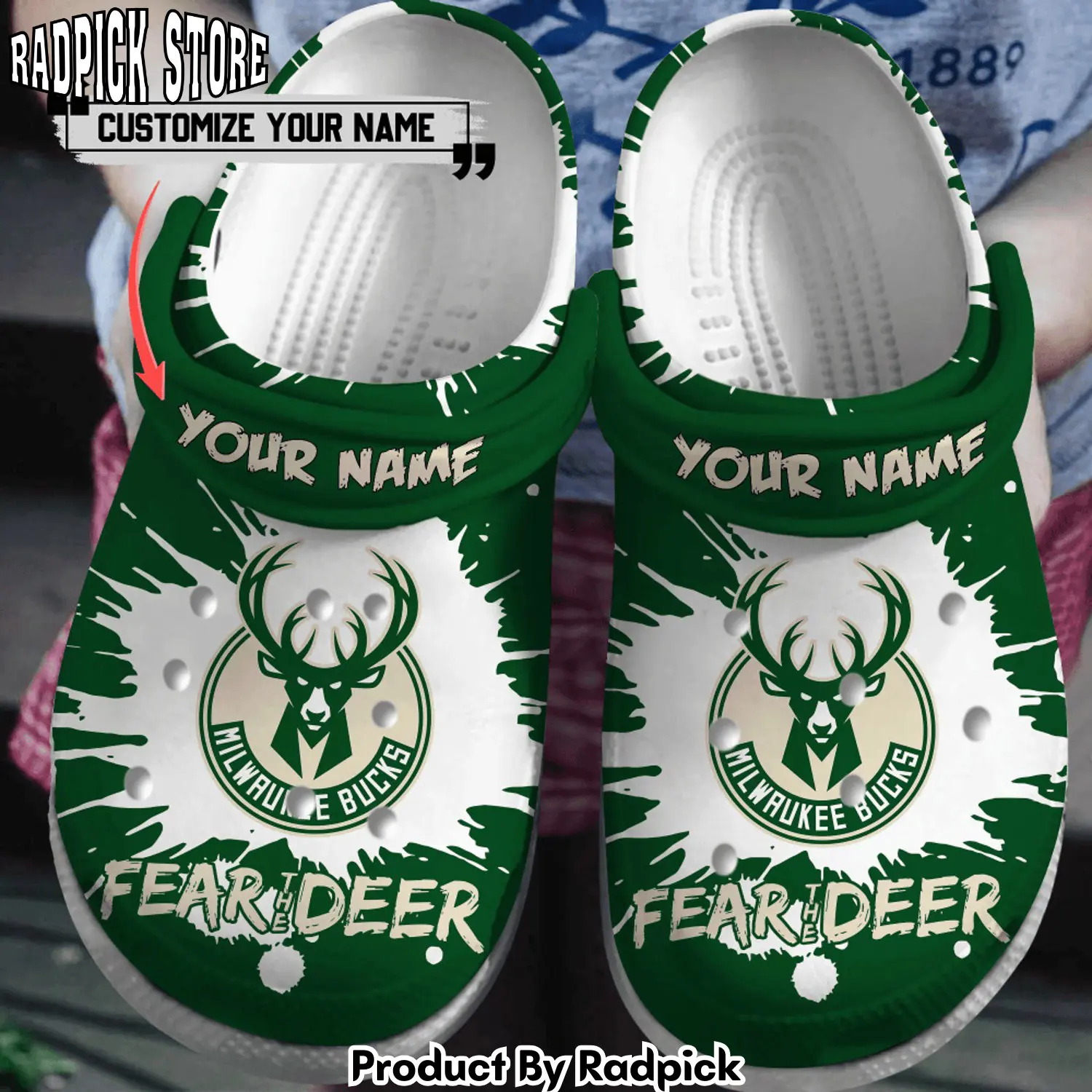 Radpick premium milwaukee bucks nba sport clogs shoes comfortable for men women rp6522215